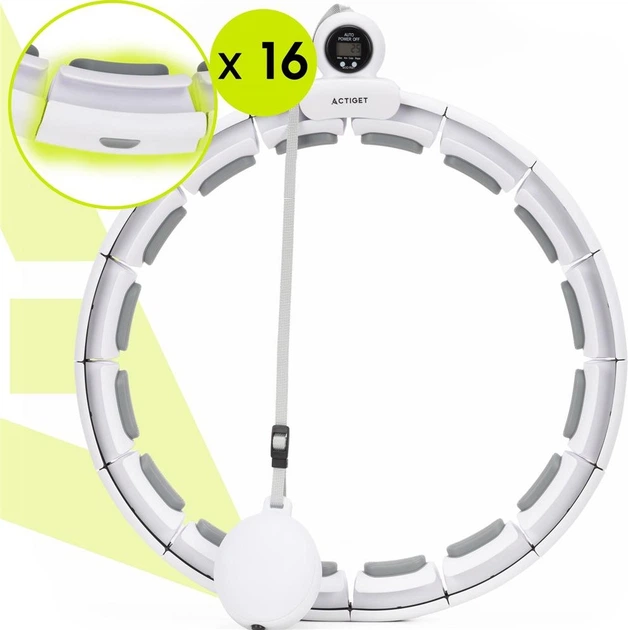 Hula-hop Actiget z obciążeniem, licznikiem i wypustkami masującymi 35 cm Biało-szary ACT0140 (5908455309622) - obraz 11