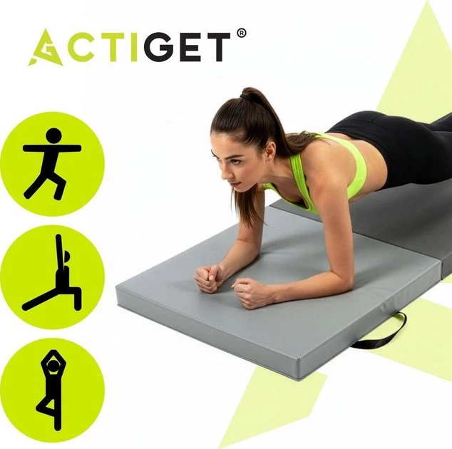Materac gimnastyczny Actiget 180 x 60 x 5.5 cm Czarno-szary ACT0165 (5908455309875) - obraz 10