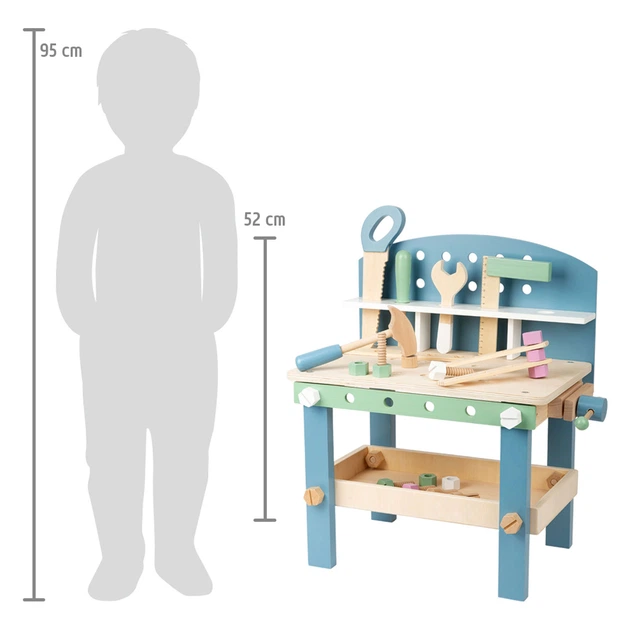 Іграшковий набір Small Foot Compact Nordic стіл для майстерні  дерев'яний 22 ел. 5410782 (4020972113764) - зображення 5