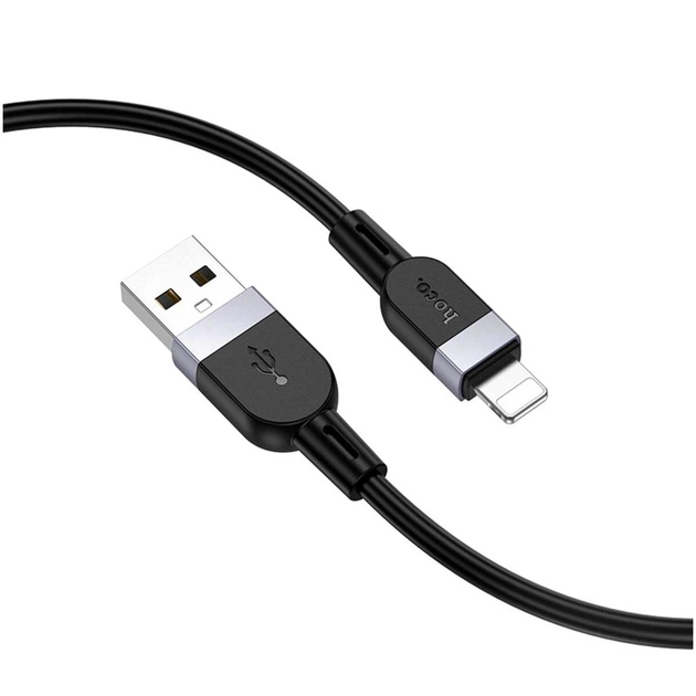 Кабель Hoco X109 силиконовый зарядный Lightning 2.4A для iPhone Черный - Фото 4 Кабель Hoco X109 силиконовый зарядный Lightning 2.4A для iPhone Черный - изображение 4