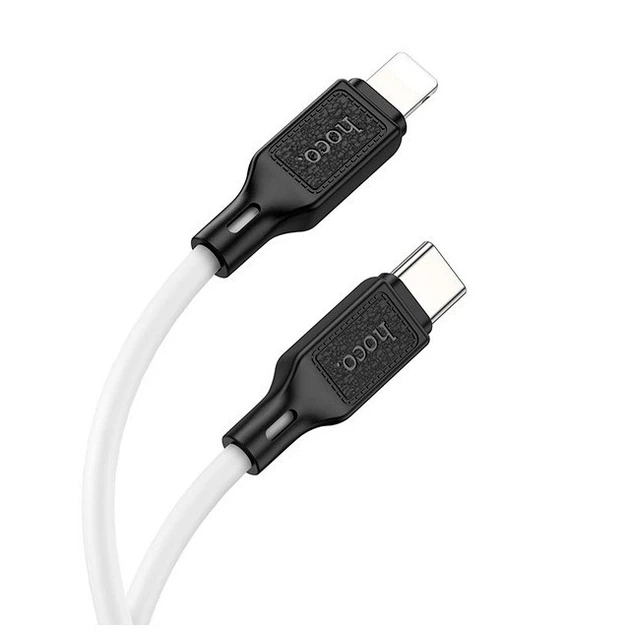Кабель Hoco X90 силиконовый PD зарядный и дата-кабель Type-C/Lightning для iPhone белый 1.6м 2.4A - Фото 5 Кабель Hoco X90 силиконовый PD зарядный и дата-кабель Type-C/Lightning для iPhone белый 1.6м 2.4A - изображение 5