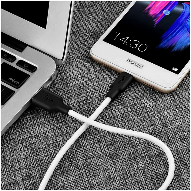 Кабель Hoco X21 Plus Силиконовый Micro USB 1м Черный с белым - Фото 10 Кабель Hoco X21 Plus Силиконовый Micro USB 1м Черный с белым - изображение 10