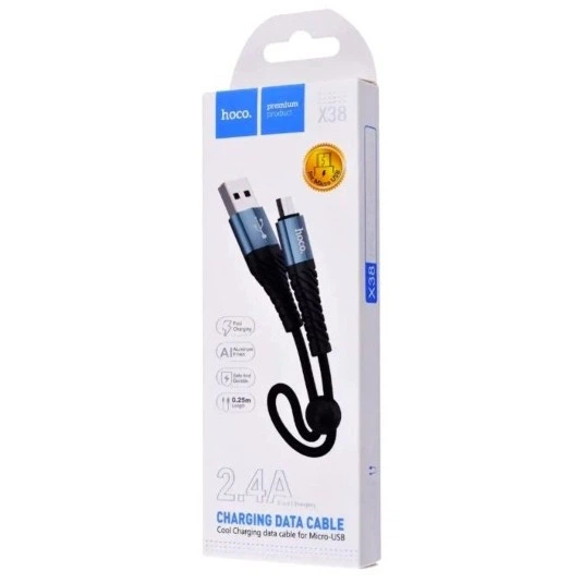 Кабель Hoco X38 Micro USB 1м черный для быстрой зарядки и передачи данных - изображение 5