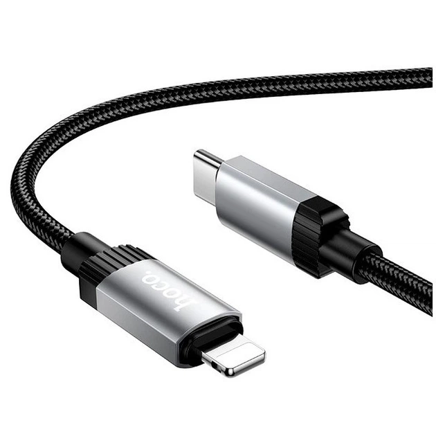 Кабель Hoco X117 Lightning текстильная оплётка 27W для iPhone черный - Фото 4 Кабель Hoco X117 Lightning текстильная оплётка 27W для iPhone черный - изображение 4