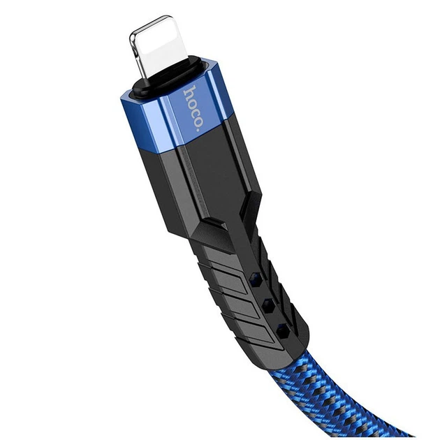 Кабель Hoco U110 Lightning текстильна обплетення 1.2 м для iPhone чорний - зображення 7