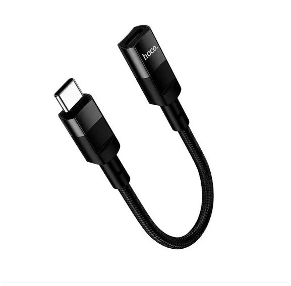 Кабель Hoco U107 текстильний Type-C male Lightning female 0.1м чорний - Фото 1 Кабель Hoco U107 текстильний Type-C male Lightning female 0.1м чорний - зображення 1