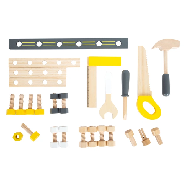 Іграшковий набір Small Foot Compact Miniwob стіл для майстерні  дерев'яний 34 ел. 5410781 (4020972118059) - зображення 7