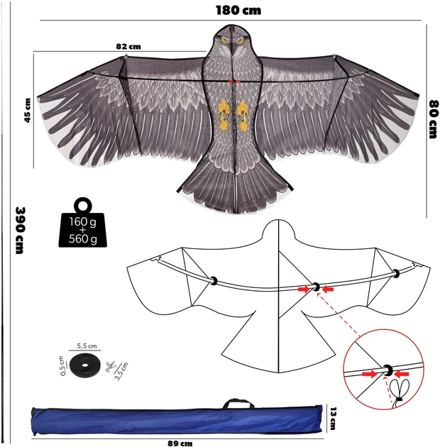 Latawiec Kadax Orzeł 180 x 80 cm K5512 (5903699446546) - obraz 10
