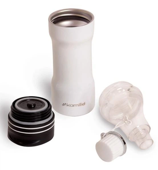 Термокухоль 2 в 1 Kamille KM-2061 320 мл сталевий білий - зображення 3