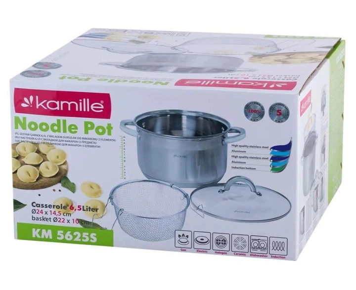 Кастрюля для фритюра Kamille KM-5625S 6,5 л с сеткой - изображение 11
