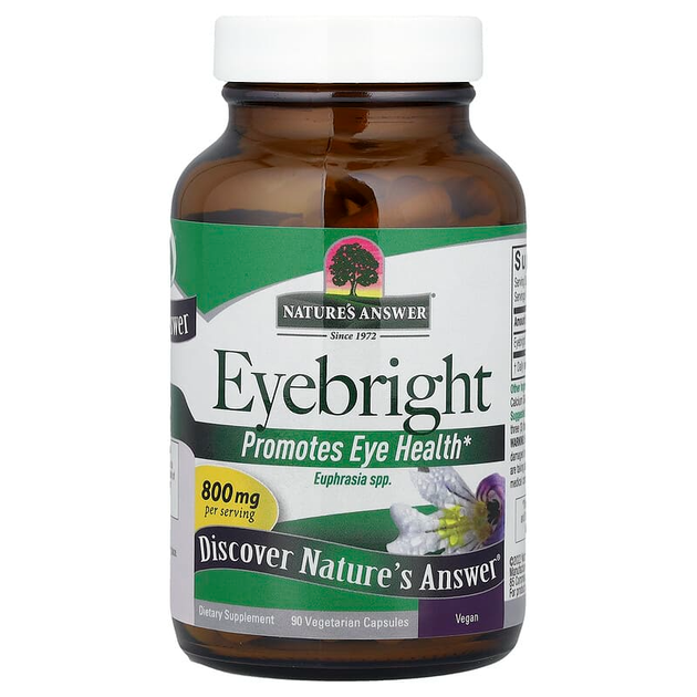 Очанка Nature's Answer "Eyebright" для улучшения зрения, 800 мг (90 капсул) - изображение 3