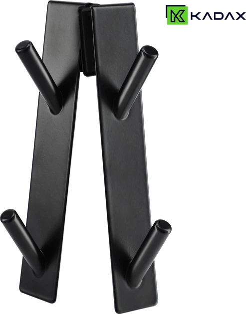 Haczyki na drzwi Kadax Besse podwójne 2 szt. Czarne K9656 (5903699492246) - obraz 4