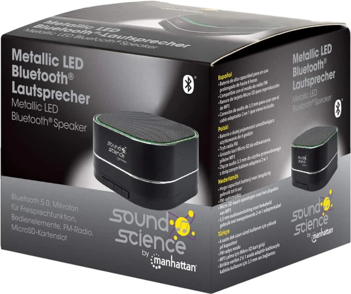 Głośnik przenośny Manhattan Sound Science Black (164993) - obraz 2