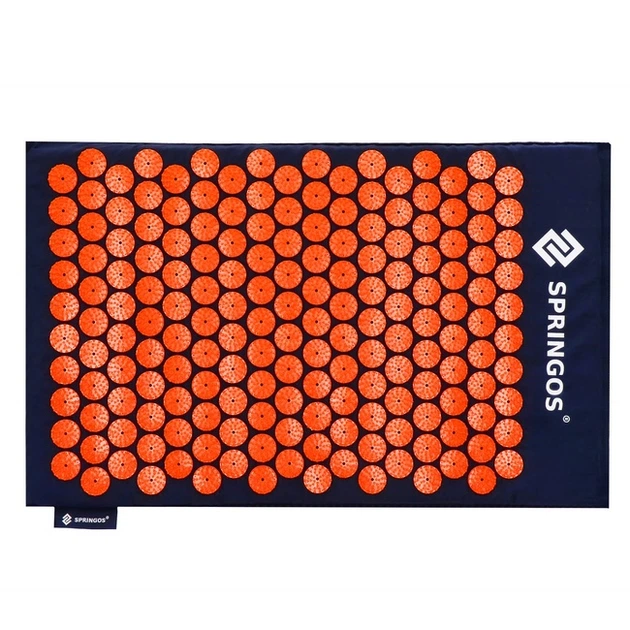 Mata zdrowotna do akupresury Springos FA0155 z kolcami z poduszką 65 x 41 cm Pomarańczowo-ciemno-niebieska (5907719490212) - obraz 4