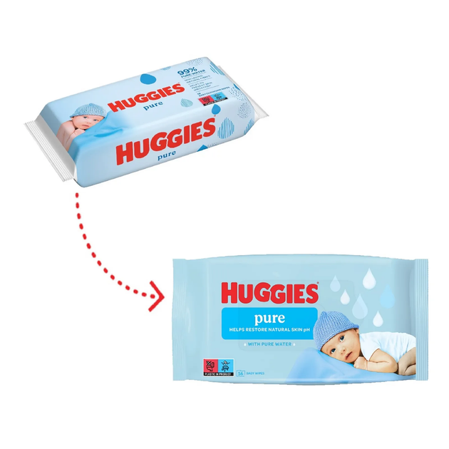 Вологі серветки Huggies (Хаггіс) Pure на 168 шт - зображення 2