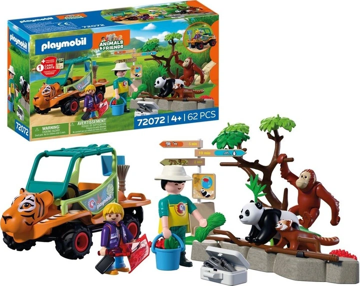 Набір іграшок Playmobil Animals and Friends Zoo: Доглядач тварин з транспортним засобом 72072 (4008789720726) - зображення 2