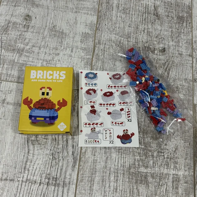 3D Мініконструктор Bricks: Набір «Губка Боб і його друзі», 4 фігурки (662 деталі) - зображення 4
