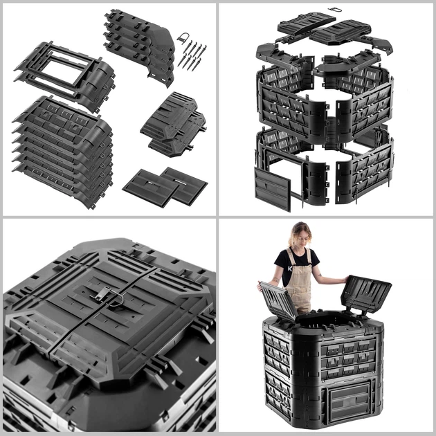 Садовий компостер Kadax Fixem 650 л Чорний K10267 (5903699499009) - зображення 4
