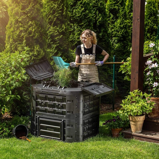 Садовий компостер Kadax Fixem 650 л Чорний K10267 (5903699499009) - зображення 12