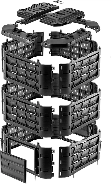 Садовий компостер Kadax Fixem 950 л Чорний K10268 (5903699499016) - зображення 3
