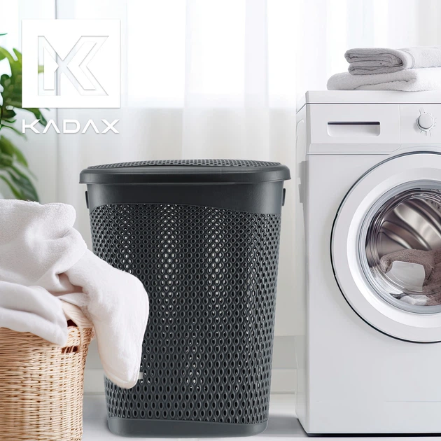 Кошик для білизни Kadax Briec 55 л Темно-сірий K9627 (5903699491959) - зображення 11