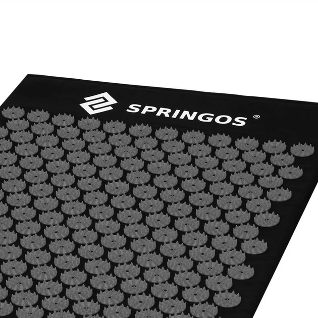 Mata zdrowotna do akupresury Springos FA0156 z kolcami z poduszką 65 x 41 cm Szaro-czarna (5907719490229) - obraz 4