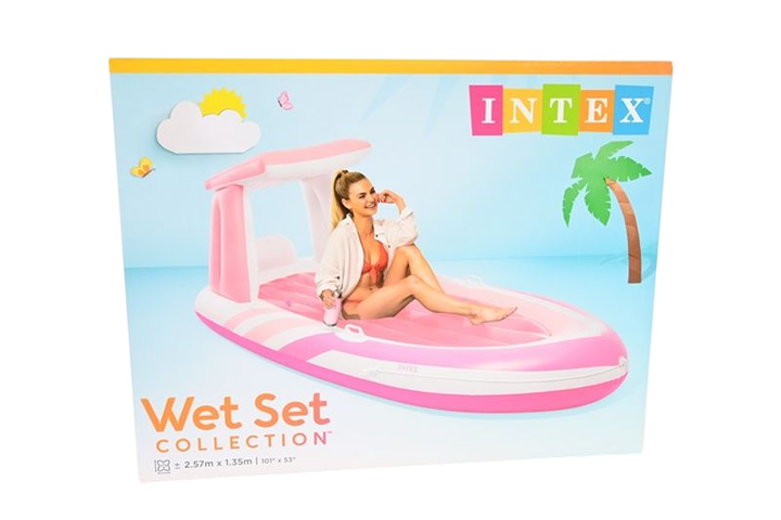 Матрац для плавання Intex з навісом 57804EU 28802 244 x 119 x 97 см Рожевий (6941057428802) - зображення 6