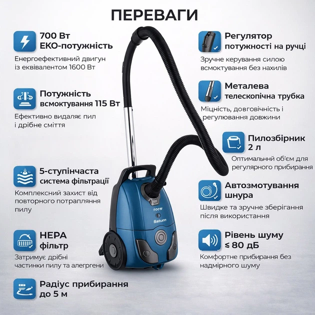 Пилесос SATURN ST-VC7299 – фото, отзывы, характеристики в интернет