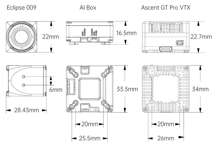 Тепловизионная камера Walksnail ECLIPSE 009HD 960×768 с Ascent GT Pro VTX 4W - изображение 5