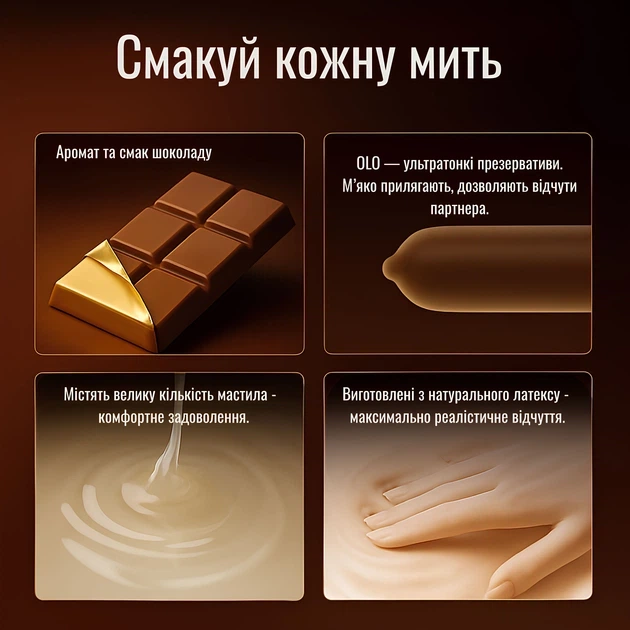 Презервативи OLO Chocolate Ультратонкі з ароматом і смаком шоколаду 10 шт (ROZ6501053681) - зображення 4