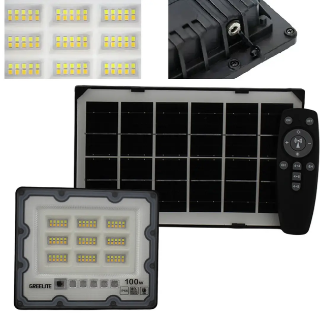 Уличный фонарь на столб с пультом и датчиком движения 100W JX 007/ 8954 с солнечной панелью - изображение 3