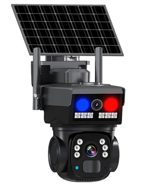 IP камера видеонаблюдения RIAS LD010 (v380Pro APP) 4G 2 объектива 2MP+2MP с солнечной панелью Black (3_07872) - изображение 2