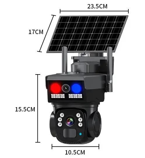 IP камера видеонаблюдения RIAS LD010 (v380Pro APP) 4G 2 объектива 2MP+2MP с солнечной панелью Black (3_07872) - изображение 3