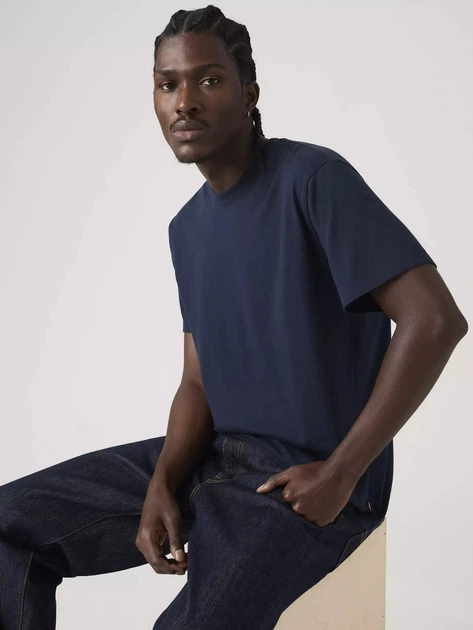 Футболка бавовняна довга чоловіча Levi`s Ng Essential Tee 005GZ-0002 L Темно-синя (5401187816609) - зображення 3