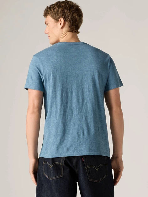 Футболка бавовняна довга чоловіча Levi`s Ss Classic Pocket Tee 19342-0161 L Блакитна (5401043820955) - зображення 2