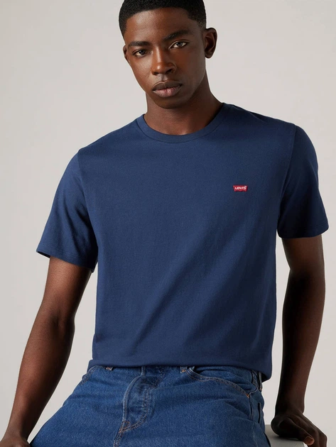Футболка бавовняна довга чоловіча Levi`s Ss Original Hm Tee 56605-0017 M Темно-синя (5400570285138) - зображення 4