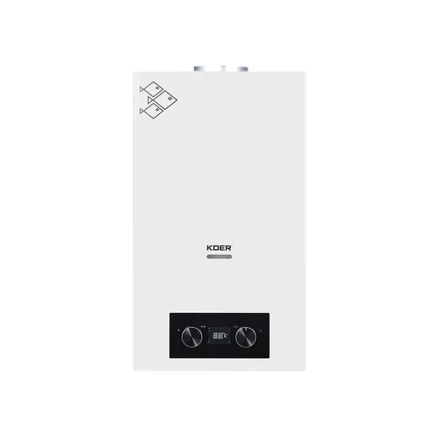 Газова колонка Koer G0110 White димохідна 10 л/хв, біла, мідний теплообмінник - Фото 2 Газова колонка Koer G0110 White димохідна 10 л/хв, біла, мідний теплообмінник - зображення 2