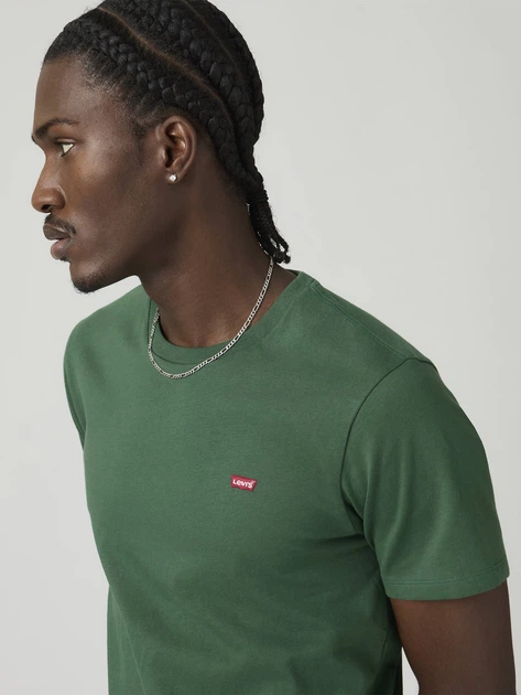 Футболка бавовняна довга чоловіча Levi`s Ss Original Hm Tee 56605-0292 S Зелена (5401187368252) - зображення 4