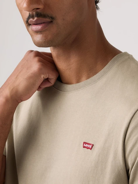 Футболка бавовняна довга чоловіча Levi`s Ss Original Hm Tee 56605-0301 S Бежева (5401187752976) - зображення 4