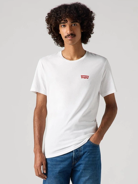 Набір футболок бавовняних довгих мужских 2 шт Levi`s 2Pk Crewneck Graphic 79681-0026 M Чорний/Білий (5400570816202) - зображення 2