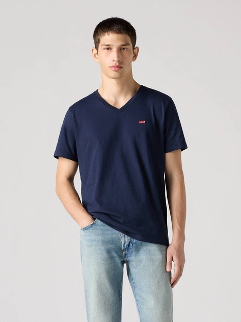 T-shirt męski bawełniany v serek Levi`s Original Hm 85641-0002 M Granatowy (5400570470459) - obraz 3