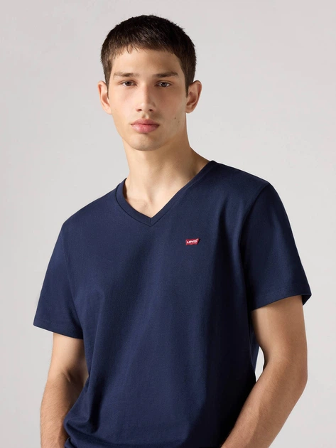 T-shirt męski bawełniany v serek Levi`s Original Hm 85641-0002 M Granatowy (5400570470459) - obraz 4