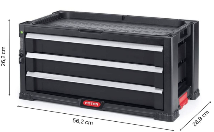 Контейнер з трьома шухлядами для зберігання інструменту Keter 3 Drawers 237791 - изображение 4