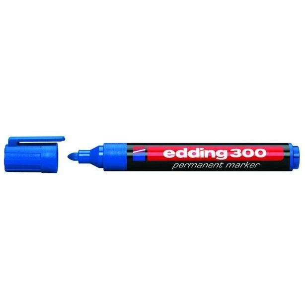 Маркер перманентний Edding Е-300 блакитний 1-5 мм круглий (Е-300 003) - Фото 1 Маркер перманентний Edding Е-300 блакитний 1-5 мм круглий (Е-300 003) - изображение 1