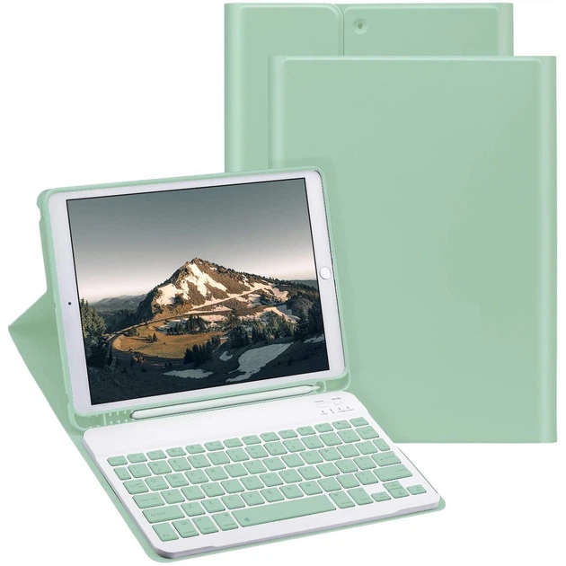 Клавіатурний чохол LUCKYDIY A5618 для iPad 10 2 дюймів 7 та 8 покоління 2019-2020 років зелений Bluetooth магнітна знімна клавіатура QWERTY тримач для олівця - Фото 1 Клавіатурний чохол LUCKYDIY A5618 для iPad 10 2 дюймів 7 та 8 покоління 2019-2020 років зелений Bluetooth магнітна знімна клавіатура QWERTY тримач для олівця - зображення 1