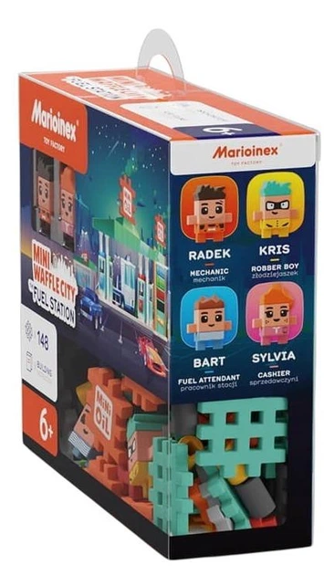 Klocki konstrukcyjne Marioinex waffle mini Stacja Paliw 148 elementów 06996 (5903033906996) - obraz 2