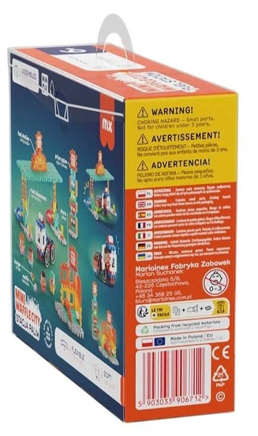 Klocki konstrukcyjne Marioinex waffle mini Stacja Paliw 148 elementów 06996 (5903033906996) - obraz 3