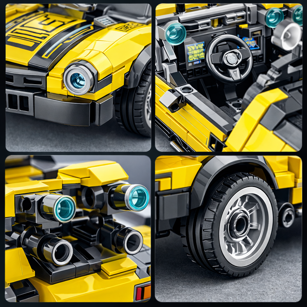 Конструктор Трансформер Бамблбі, Bumblebee – 2 в 1, 617 деталей (жовтий спорткар) - зображення 4