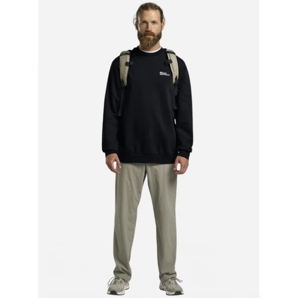 Кофта Jack Wolfskin Essential Crewneck M XL Чорний (1109-4064886464116) - зображення 7