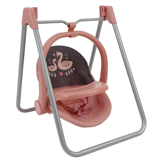 Krzesło dla lalek Swan huśtawka + fotelik samochodowy 3 w 1 1495125 Różowe (4894897000665) - obraz 2